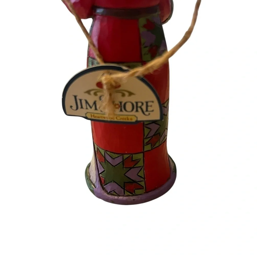 Jim Shore Christmas Santa w/Bell & Winter Town Scene Hanging Ornament 2013
